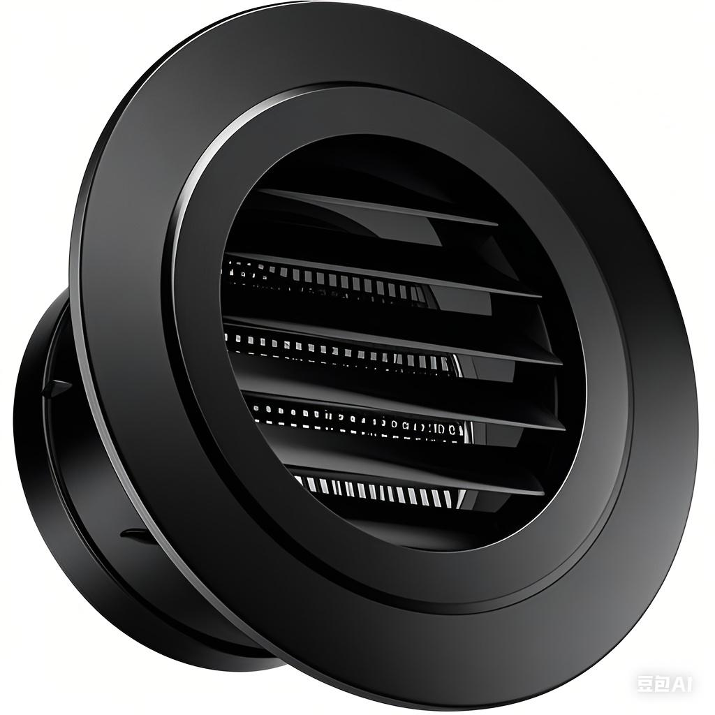 TEMU Arch-shaped Exhaust Vent Cover With Built-in Mesh Screen, Black Circular Abs Louver Grille Cover