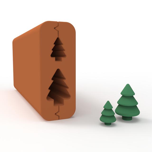 TEMU 1pc/2pcs Festive Christmas Tree Clay Roller Stamp Tools, Mini Plastic Clay Molds For Holiday Crafting And Decoration, Best For Christmas