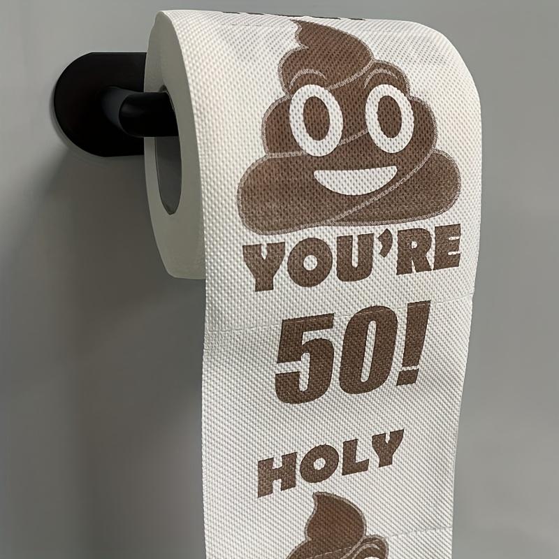TEMU Paper Towels Creative Rolled Toilet Paper 50th Birthday Toilet Paper Poop Pattern Valentine's Day Poop Toilet Paper Happy Birthday Toilet Paper