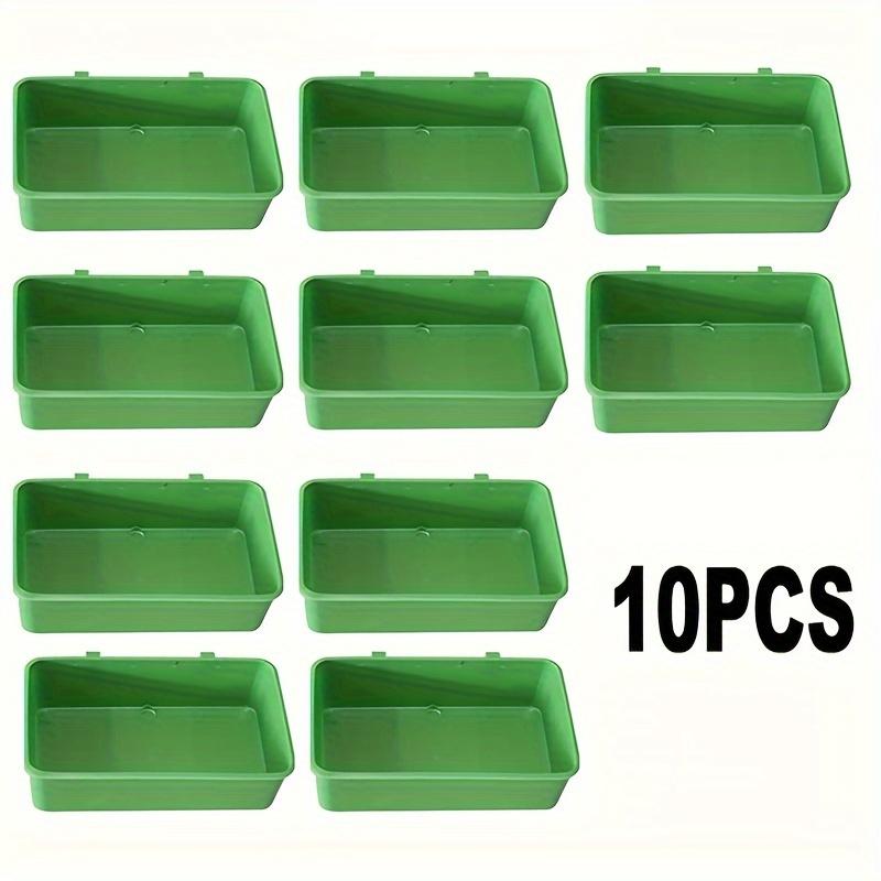 TEMU 10pcs Bird Multifunctional Bath Basin - Square Food Box For Birds Cage Accessories, Pet Food Bowl, Sink Bowl, Suitable For Parrots, Pigeons & Small Pets