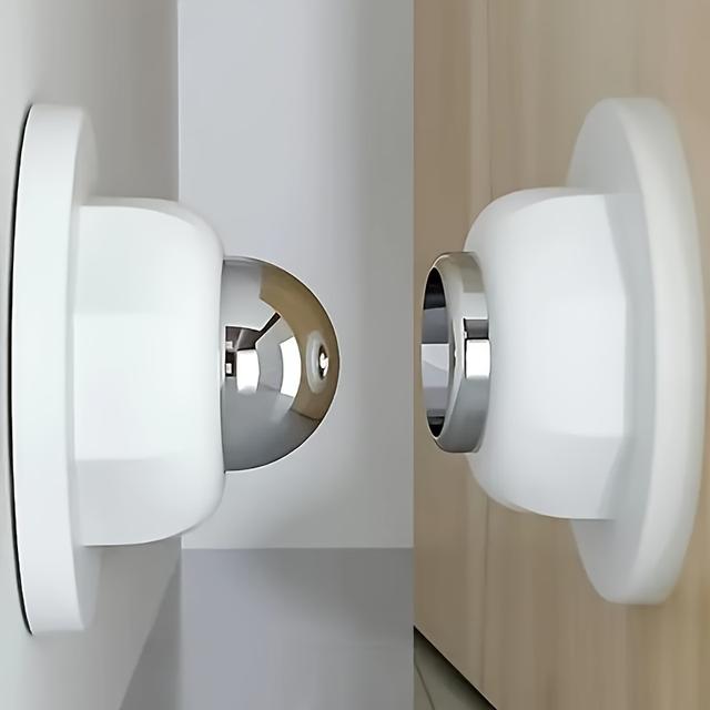 TEMU 1pc Soft Magnetic Door Stop, And Adhesive Wall Or Floor Mounting, , Suitable For Home And Office, No Drilling Design Required, Compatible With Types Of Doors