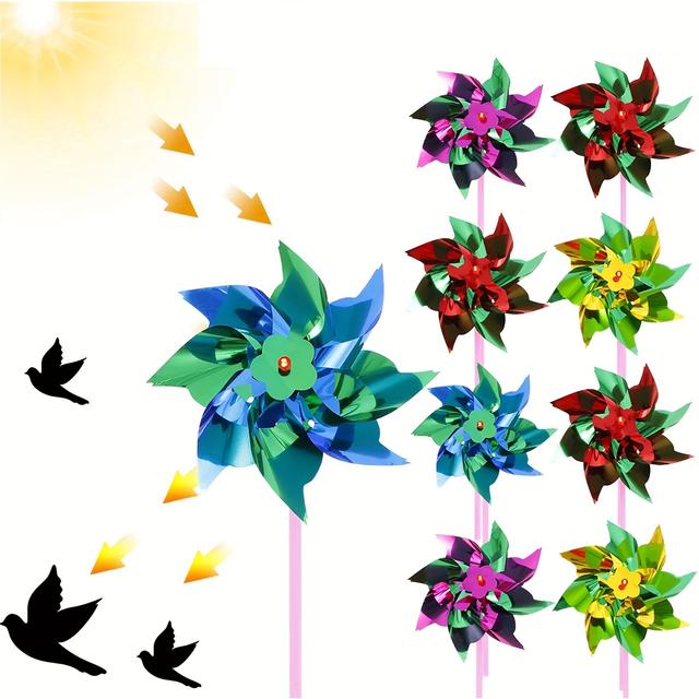 TEMU 90pcs Rainbow Set - Durable Plastic Windmill Decorations For ' Parties, Garden & Lawn Fun