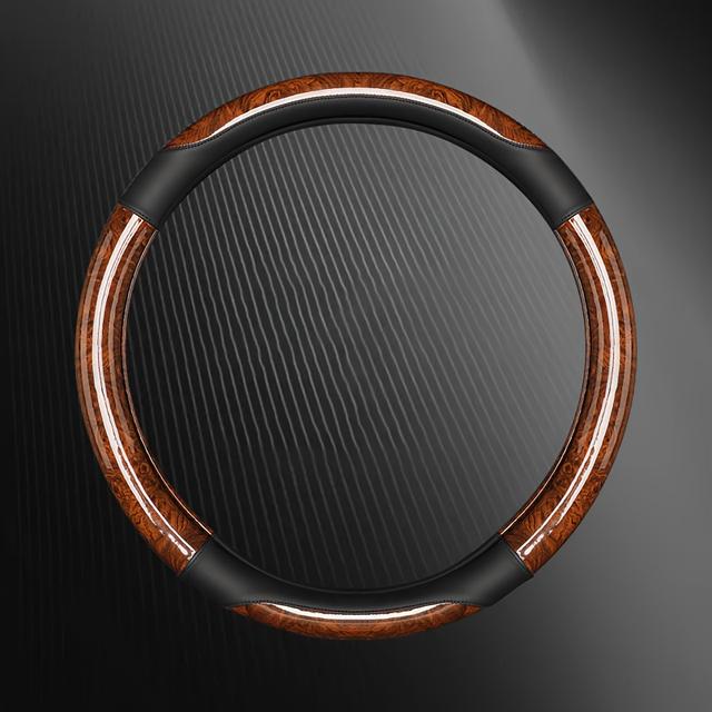 TEMU Lenkradbezug - Synthetisches Leder Innenring, Rutschfeste Ganzjahres-Lenkradschutz-Accessoire