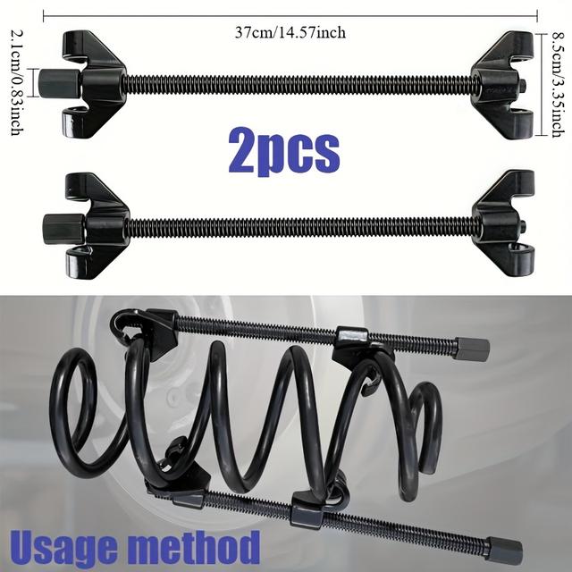 TEMU Nehézterhelésű Rugóprész Készlet - Autórugó Eltávolító és Szerelő Eszköz, Fekete Alumíniumötvözet, Rugókhoz, Autófelfüggesztés Javításához, Autószerelő Eszközök