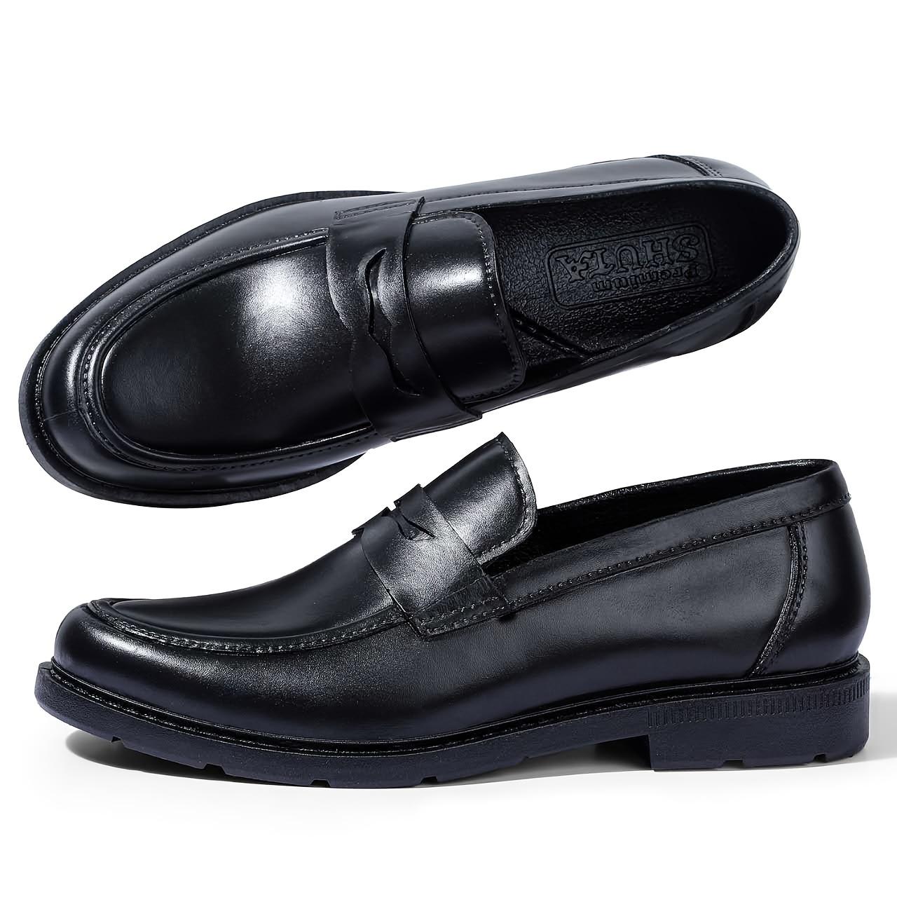 TEMU Men's Black Shoes, Low-price Men's Slip-on Shoes, Korean Style Trendy Youth Summer Breathable Loafers, British Business Fashion Casual Men's Loafers
