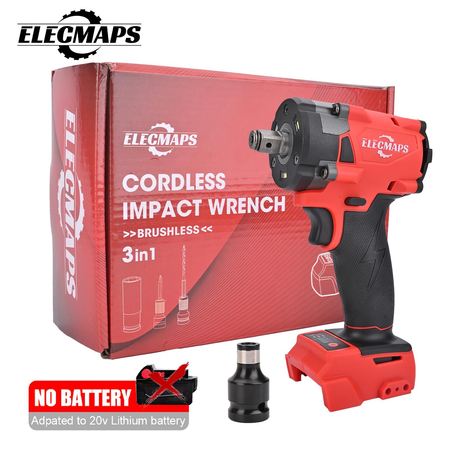 TEMU For Batteries, 430n High-torque Cordless Impact Wrench, 1/2 Inch, Red And Black Color Scheme, Suitable For Home Repairs/diy Projects. Impact Wrench Only; Battery Not Included.