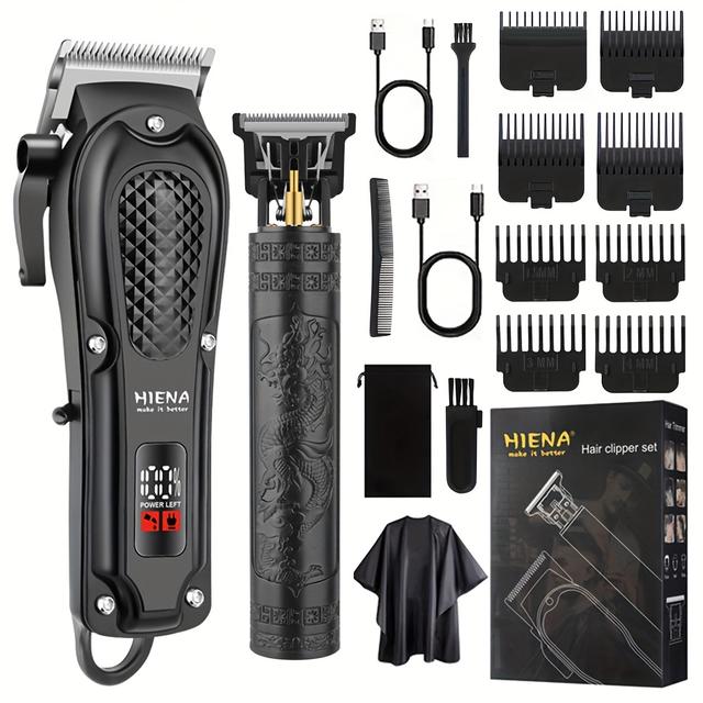 TEMU 1pc/2pcs Heina Pro Men's Hair Clipper | Beard Trimmer Suitable For , Usb Rechargeable, Includes Limit Comb And Barber Cloth, Ideal Father's Day Gift