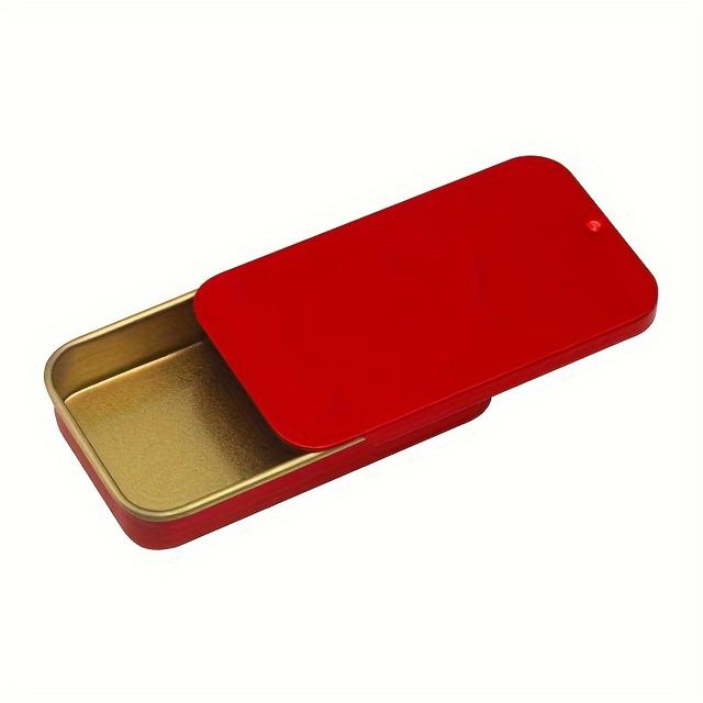 TEMU Caixa de Lata - Armazenamento Compacto Retangular para Joias, Doces, Comprimidos & Aromaterapia - Disponível em Múltiplas Cores, Bandejas para Joias