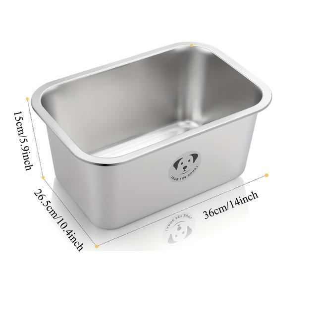 TEMU Tigela de Aço Inoxidável para Cães Grandes, Tigela de Comida de Metal de Capacidade, Tigela de Comida e Água para Cães Grandes