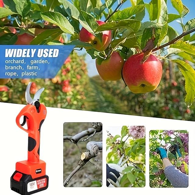 TEMU Ecowok-kf4 Electric Pruning Shear With 2x3000mah Battery, 40mm, With Display, With Brushless Motor, For Gardening, Fruit Trees,