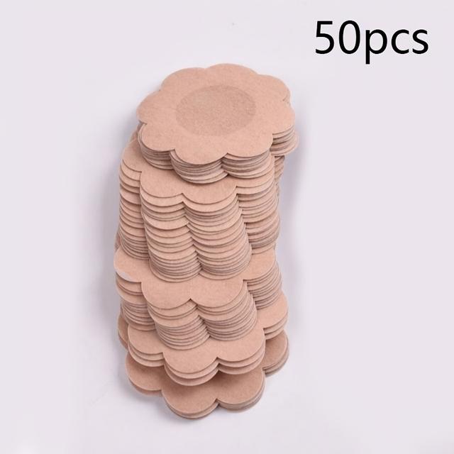 TEMU 50 Pieces Disposable Covers, Self-adhesive Breathable Seamless Invisible Bra, Lingerie Accessories, Women'-fitting Bra Pads - Stickers To Prevent , For Fashion And Swimwear, Wedding