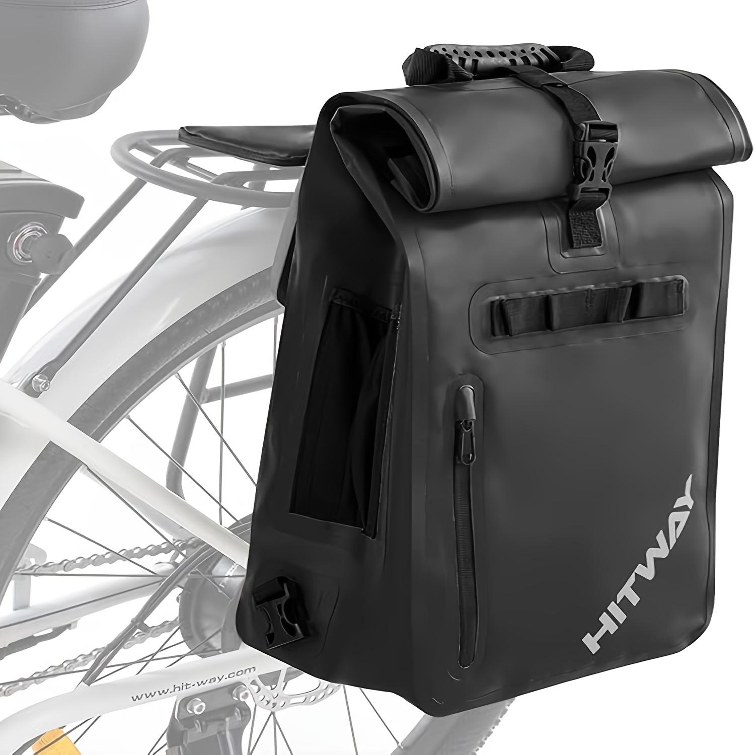 TEMU 1pc Hitway Pvc Waterproof Bicycle Backpack - Reflective, Completely Waterproof Duffel Bag For Rear Rack, Festival, Avoidance Notice