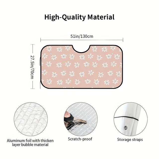 TEMU 1pc, Vintage Car Windshield Sun , Collapsible Front Window Sun Visor Protector, Against , Maintains A Cool And Safe Vehicle Interior