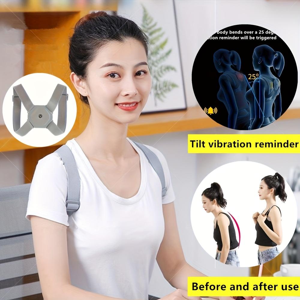 TEMU Electric Posture Corrector, Back Straightener With Vibration Alert For Curved Spine, Adjustable Shoulder Straps, Suitable For Various People, Usb Charging Cable