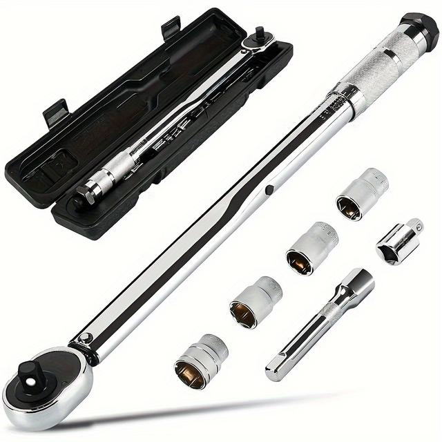 TEMU de à cliquet réversible 7 pièces, 28-210Nm, 1/2" de , tête réversible, à mécanique , , , poignée antidérapante, , électricité - des adaptateurs et des extensions