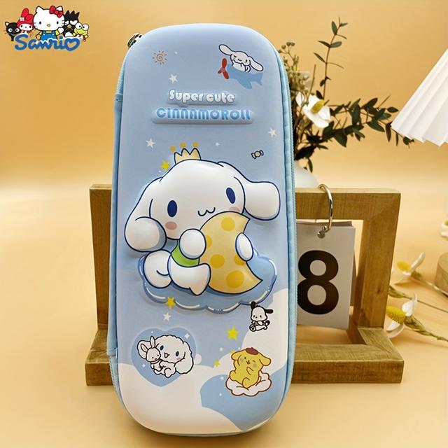 TEMU Cute Cartoon Kuromi Pen Box, Hello Kitty Pencil Case, Durable - Large Capacity Adorable Multi Functional Pen Box, Student Stationery Storage Box, Ideal For Daily Learning Supplies For Girls