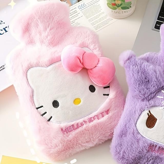 TEMU Authentic Hello Kitty Plush Hot Water Bottle, Large And Durable Hand Warmer, Soft And , Ideal For - Recommended 14 And Up