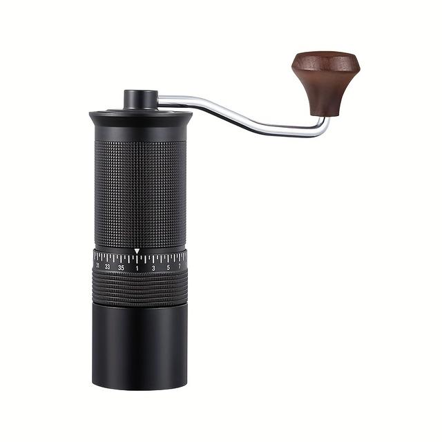 TEMU Prémiový nastavitelný mlýnek na kávová zrna, ruční mlýnek z hliníkové slitiny s ocelovým jádrem, odolný pro domácí i kancelářské použití