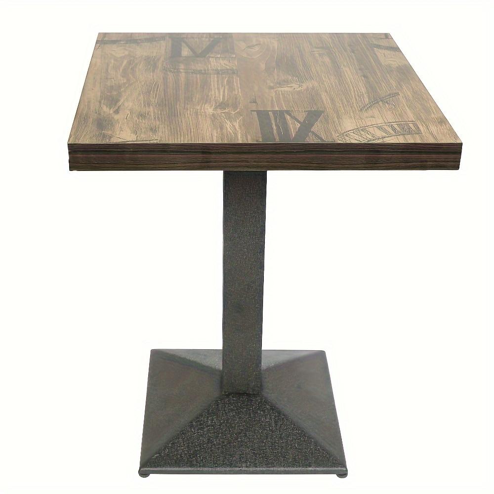 TEMU Bar Table Bistro Table, 60cm , Vintage Square Dining To 4 People (vintage Clock)