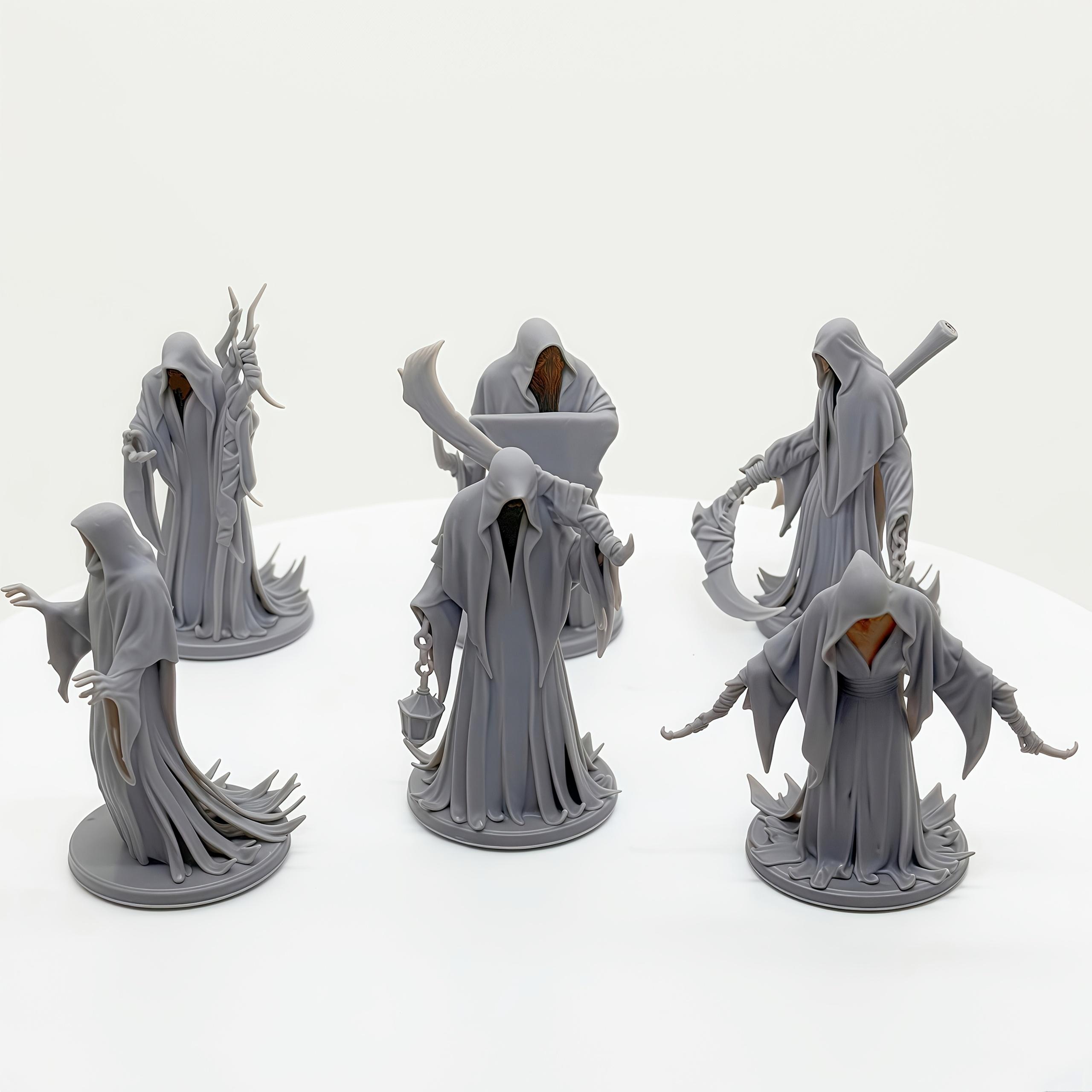 TEMU High-precision 3d Printed Squad Miniature Model, Character Set For , Fantasy Tabletop/ Pieces, Dragon & Cthulhu's Call Figures, Unpainted White Resin Miniatures, Rpg Accessories