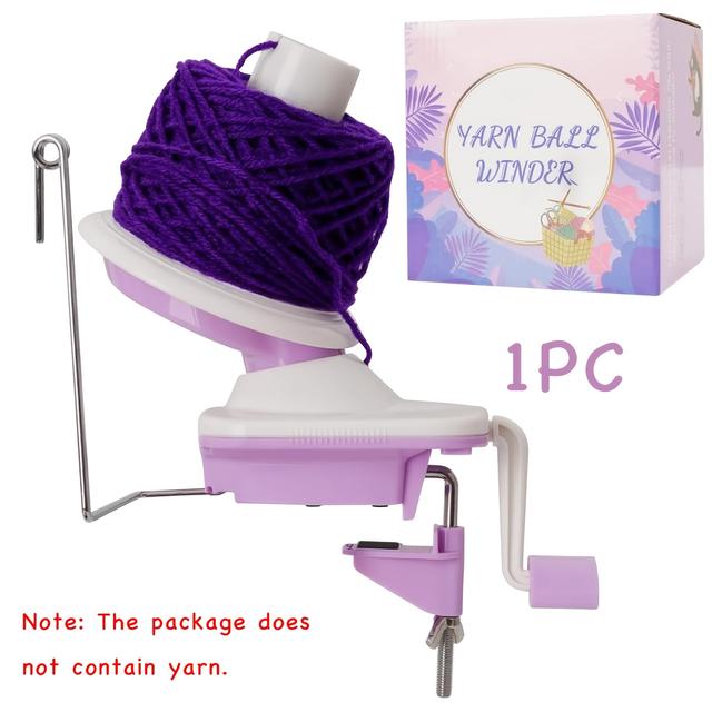 TEMU Enrollador de hilo manual | , Rosa, Morado - Fabricador de borlas desmontable, Adecuado para textiles domésticos, manualidades de tejido, plástico, No necesita electricidad