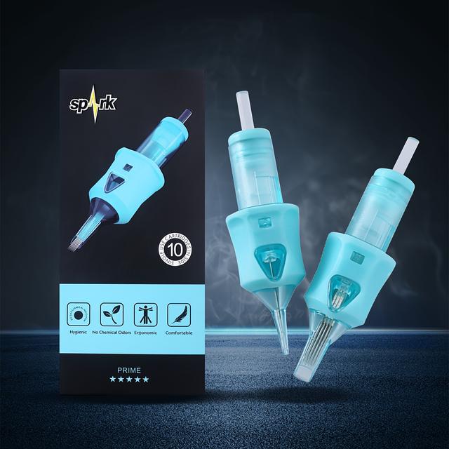 TEMU Spark 10pcs Professional Tattoo Needle Cartridges - High-quality, Disposable Round Liner Designs & Easy Application
