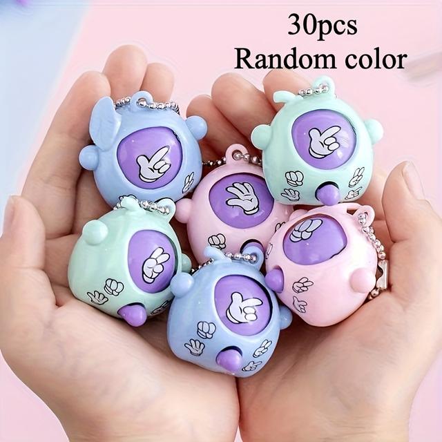 TEMU 30pcs Random -guessing Game Toy, Rock Paper Scissors Guessing Egg Keychain Pendant