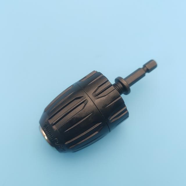 TEMU Keyless Drill Converter, With A Capacity Of 0.8 Mm, 3/8"-24unf Thread, Featuring A 1/4" Hex Shank Quick Change Adapter, Made Of Metal