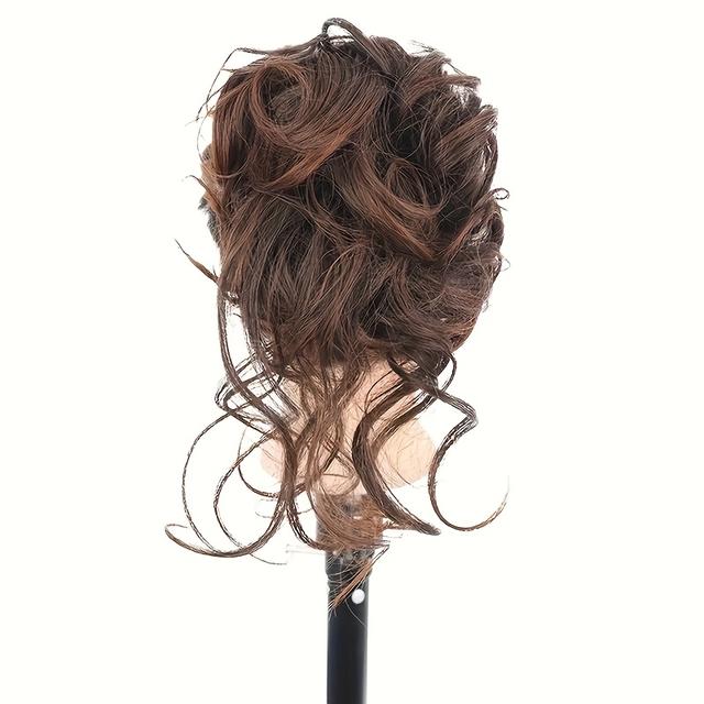 TEMU Elegantní vlnitá spona do vlasů pro dámy - Rychlá stylingová deska s přirozeně nadýchaným dlouhým vousovým ocasem, bezpečně upevněná spolehlivou sponou, vhodná pro každodenní nošení