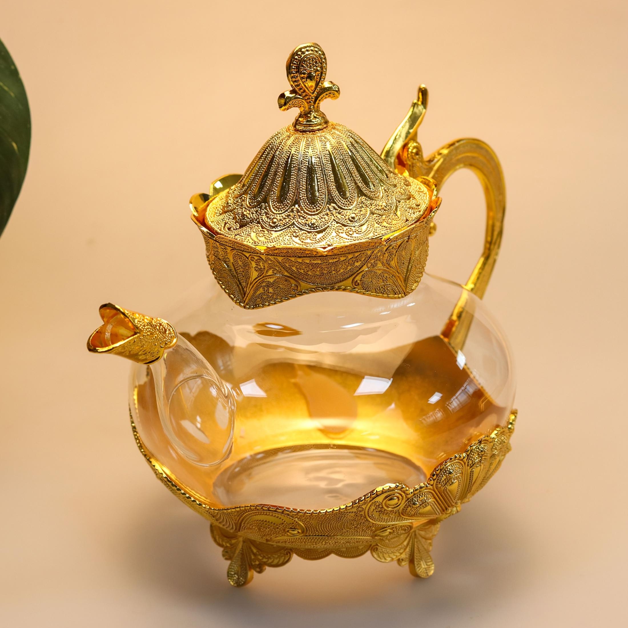 TEMU 1 European-style Classical Coffee Pot, Exquisite And Fashionable Glass Teapot For Office, Home, And Living Room Decoration