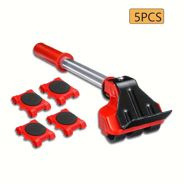 TEMU A Set Of 5pcs Furniture Moving Tools With 360° Rotating Pads, Metal Structure, Convenient Sofa And Furniture Lifting Equipment