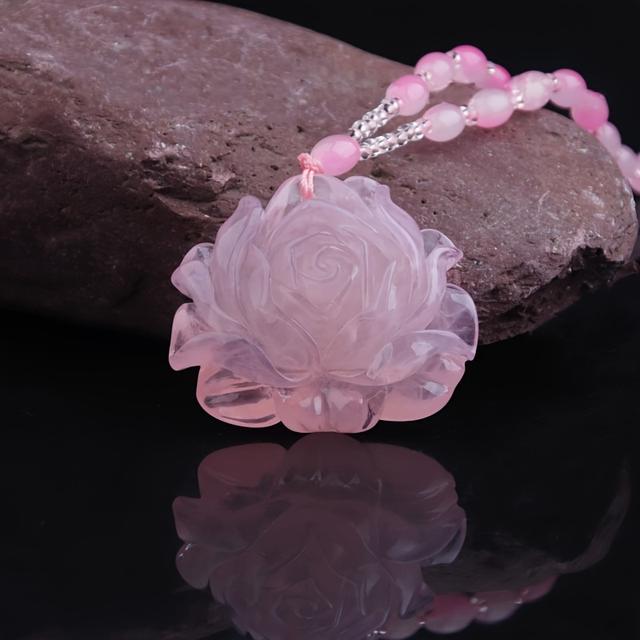 TEMU 1pc Vintage Bohemian Pink For Lotus Suncatcher Pendant - Translucent With Clear Bead Chain, Theme Jewelry Gift For , Everyday & Special Occasion Wear, Gift Item, Elegant Accessory, Intricate