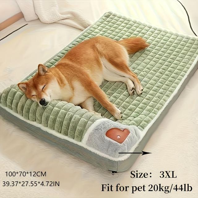 TEMU بساط كلب قطعة واحدة، بيت كلب لأربعة فصول، عش نوم مع بساط أرضية شتوي قابل للإزالة والغسل، بساط نوم للكلاب، حماية للعمود الفقري للحيوانات الأليفة