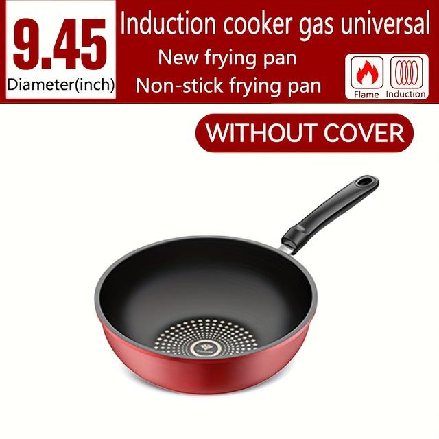 TEMU Cast Iron Frying Pan, Deep Fryer, Cast Iron Frying Pan, Net Stone Induction Stove Gas Stove Universal Flat Bottom, Less Fume, Durable Household Frying Pan, Christmas And Halloween Gift