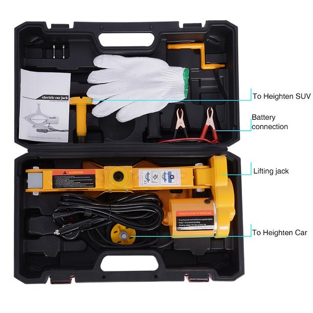 TEMU 5 Ton 12v Heavy-duty Electric Hydraulic Car Jack Kit - Led Light, And Tire Inflator Pump For Suv, Sedan, Truck, And Garage Repair - Complete Tire Changing And Inflation Solution