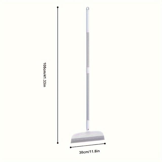 TEMU 1pc Broom, Long Handle Wiper Broom, Bathroom Floor Wiper, Rotatable Adjustable Cleaning Mop For Smooth Floor Cleaning / Sweeps / Walls.