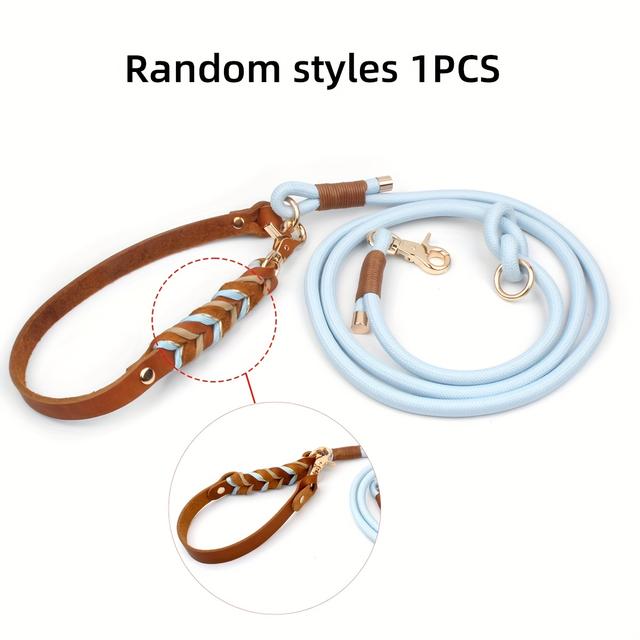 TEMU 1pc Nylon Braided Leash, Traction Rope, Adjustable Leash For Small, Medium, And Large Dogs