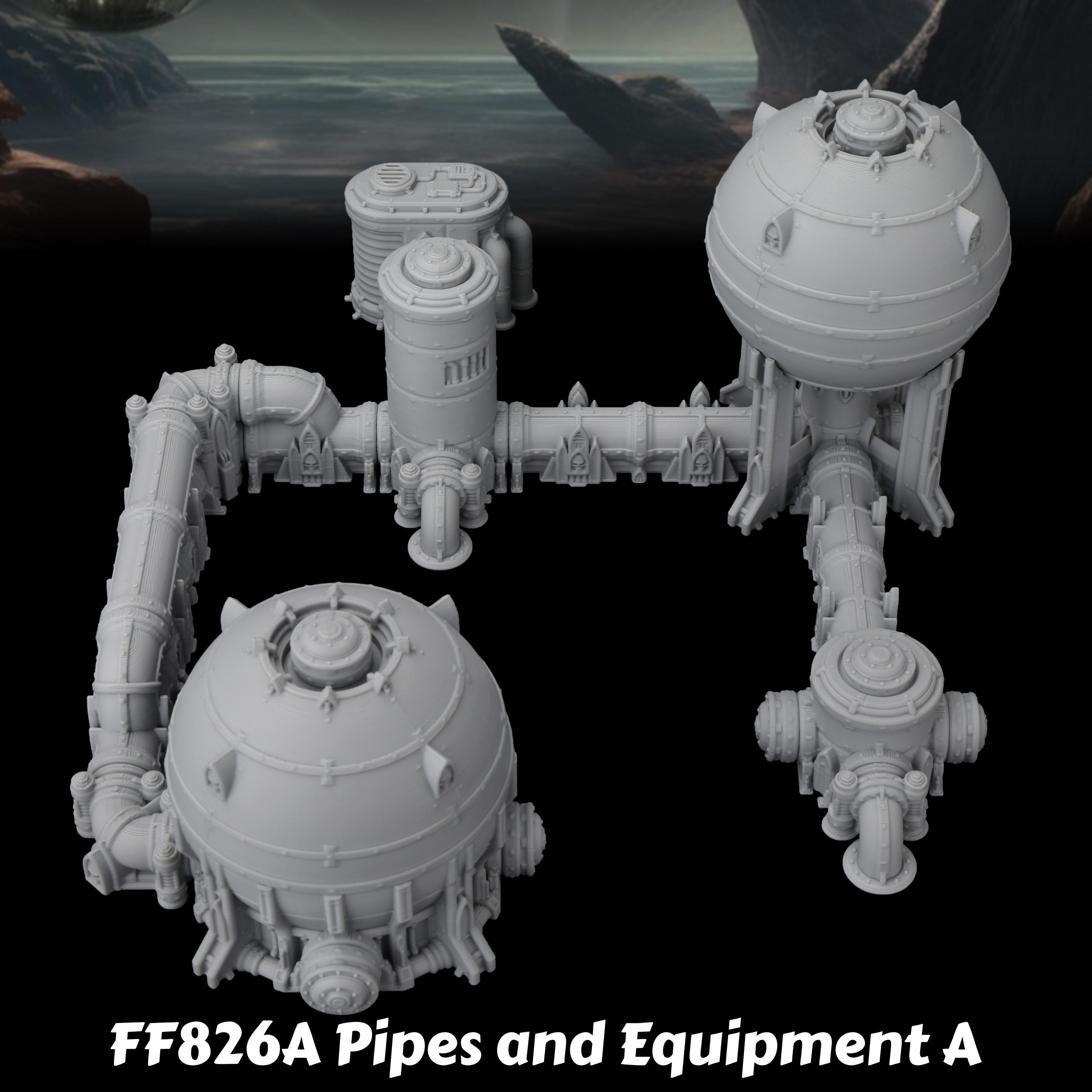 TEMU Rpg Industrial Pipes And Equipment Miniature Terrain Kit - Machinery Set For Tabletop Games Modular Factory Environment Props, Pipeline System Accessories For Role Playing Board Games