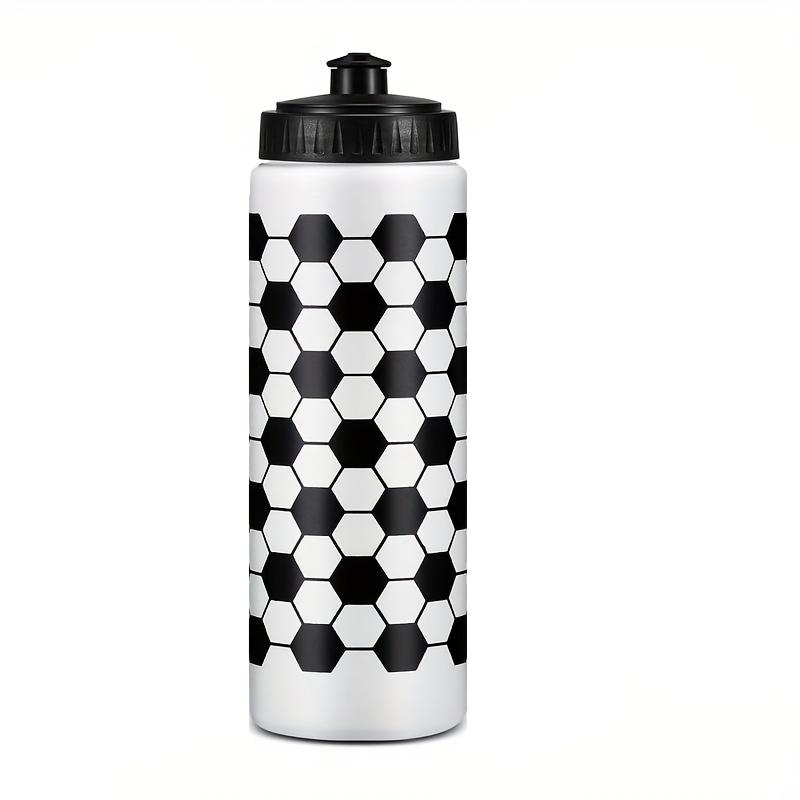 TEMU 1pc Lightweight Hexagonal Pattern Sports Water Bottle - Durable Plastic With Easy-pull Lid, Ideal For Students, Perfect For School Sports & Outdoor Activities