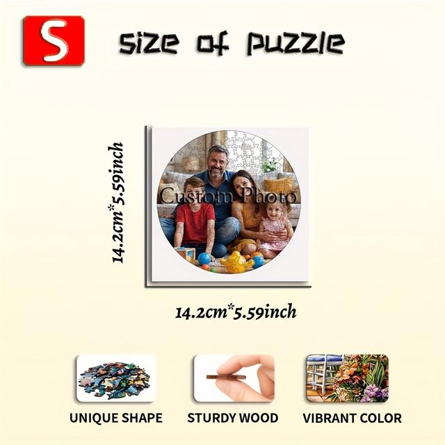 TEMU Personalized Photo Wooden Puzzle - Custom Picture Puzzle With Your Own Photo, & Puzzle,, Family Keepsake - Pieces 3+ (dad, Mom,) - Gift