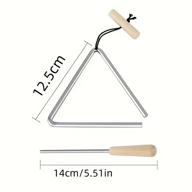 TEMU 1pc Professional Triangle Musical Instrument Set, Durable High-, Handheld Percussion With , Ideal 14+, Iron Construction Triangle Bell