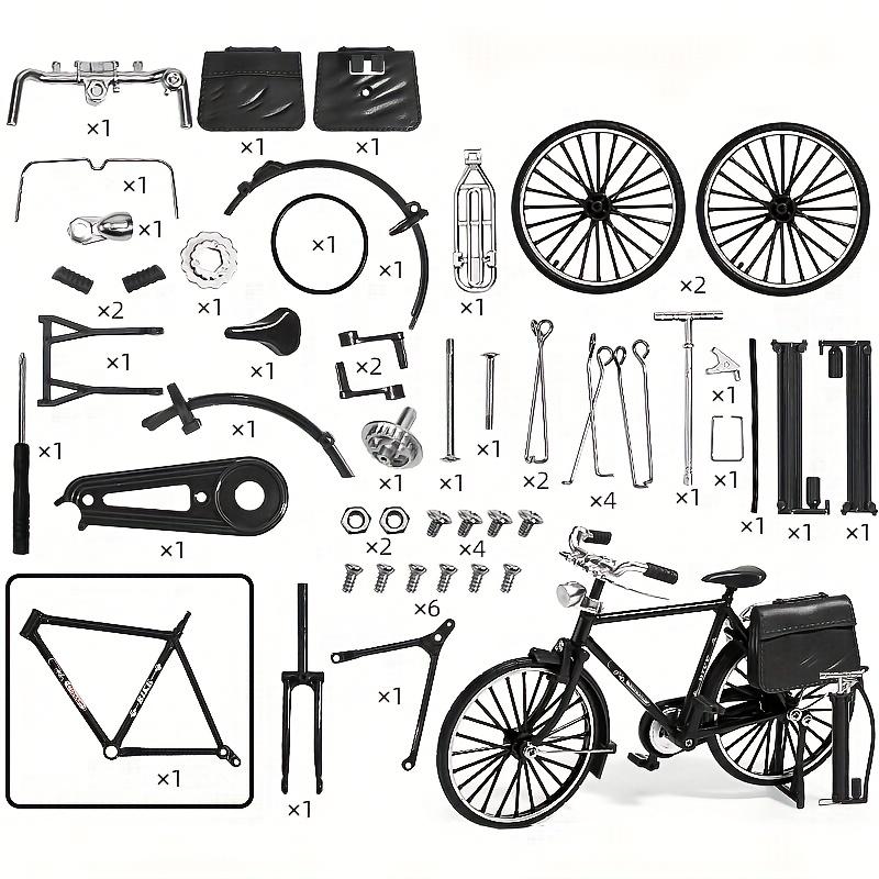 TEMU 51pcs Ratio Combination, Vintage Bicycle - Including Inflator And Suitcase, Suitable For Collectors And Enthusiasts, Ideal Gift And Home Office Decoration