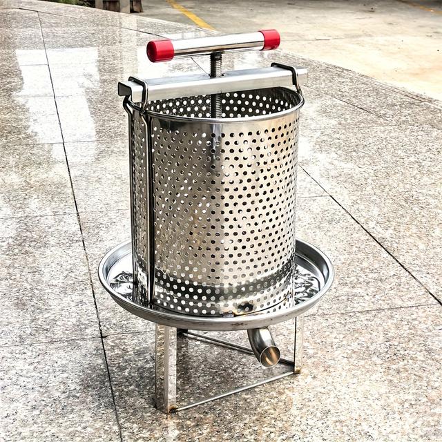 TEMU Rozsdamentes Acél Kézi Viaszprés, Könnyen Szűri a Mézet és Gyümölcslevet, Gyümölcsbor Préseléshez és Méhviasz Tisztításhoz, Könnyen Tisztítható, Magas Hozam, Többcélú Alkalmazhatóság