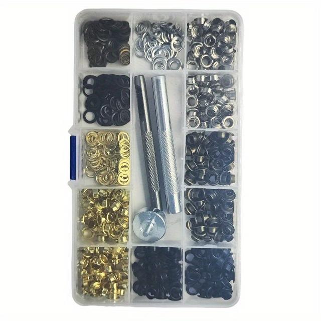 TEMU 200 Sets/400 Sets Innen Durchmesser 5 Mm Hohl Metall Augenloch Mode Kleidung Schuh Augenloch Luft Augenloch einschließlich 3 Installationstools