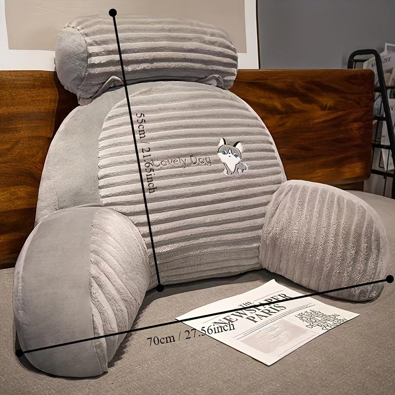 TEMU 1pc Plush Bedside Cushion (including Pillow Core), , Waist Protection, Large Backrest, Bed Cushion, Pregnant Woman, Living Room, Sofa, Pillow, Reading Bedroom, Home Decoration,