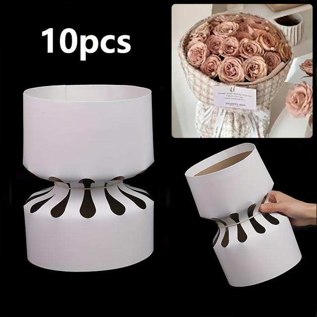 TEMU Set van 10 Boeket Vormstukken: Vierkante Basis Gemaakt van 350G Stevig Karton - Ideaal voor Valentijnsdag of Speciale Gelegenheid
