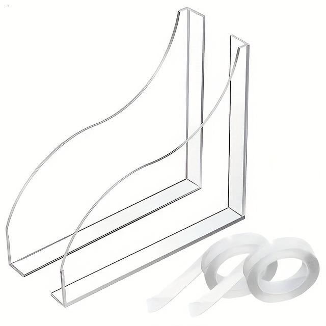 TEMU A Pair Of Splash Guard Panels For Bathtubs, Made Of Transparent Acrylic, Designed For Sinks And Bathrooms