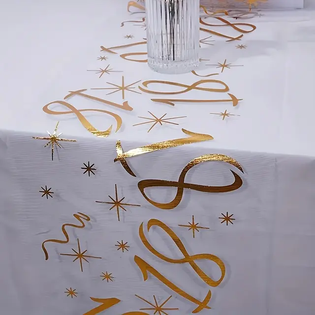 TEMU Elegant, Birthday Tablecloth - Rectangular, 60th, 50th, 40th, 20th, 18th Celebrations & Anniversaries - Polyester, Ideal For Parties & Retirement Events