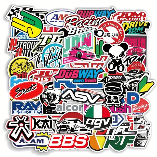 TEMU 100 Jdm Car Stickers Trendy Stickers Japanese Modified Car Retro Stickers, Christmas Decorations