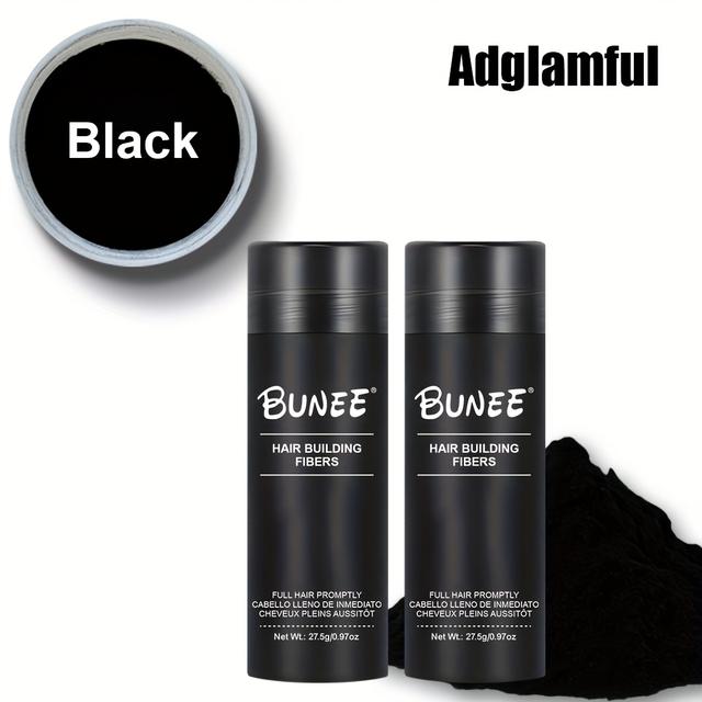 TEMU 2-pack Bunee Hair Building Fibers - 27. 2pcs, Quick-dry & Permanent Hair Volume Enhancer, Non-greasy, Alcohol-free, For , All Hair Types, Hair , Sleek Packaging, Clear , Non Greasy Formula